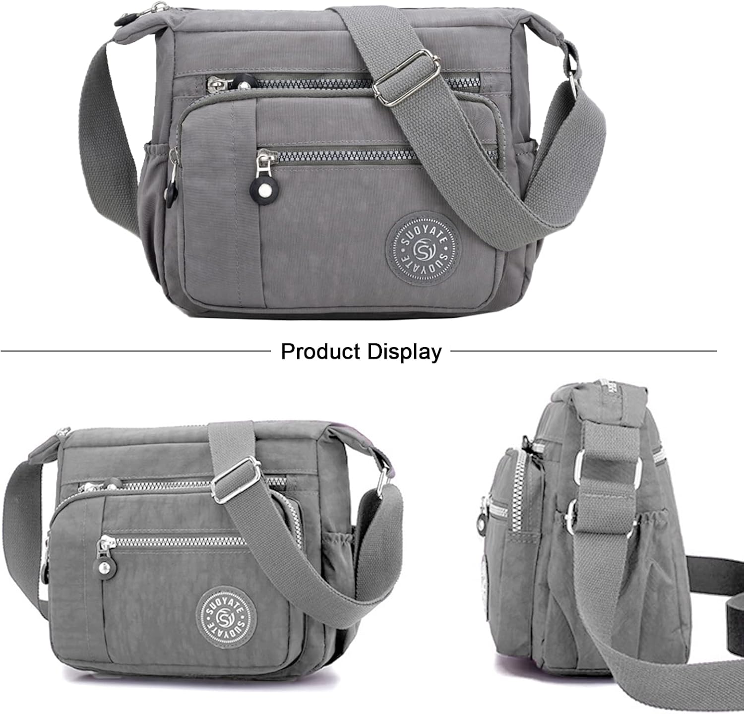 Thumbnail 1 de Milky Way womens nylon crossbody bag: waterproof multi-pocket travel messenger tote
