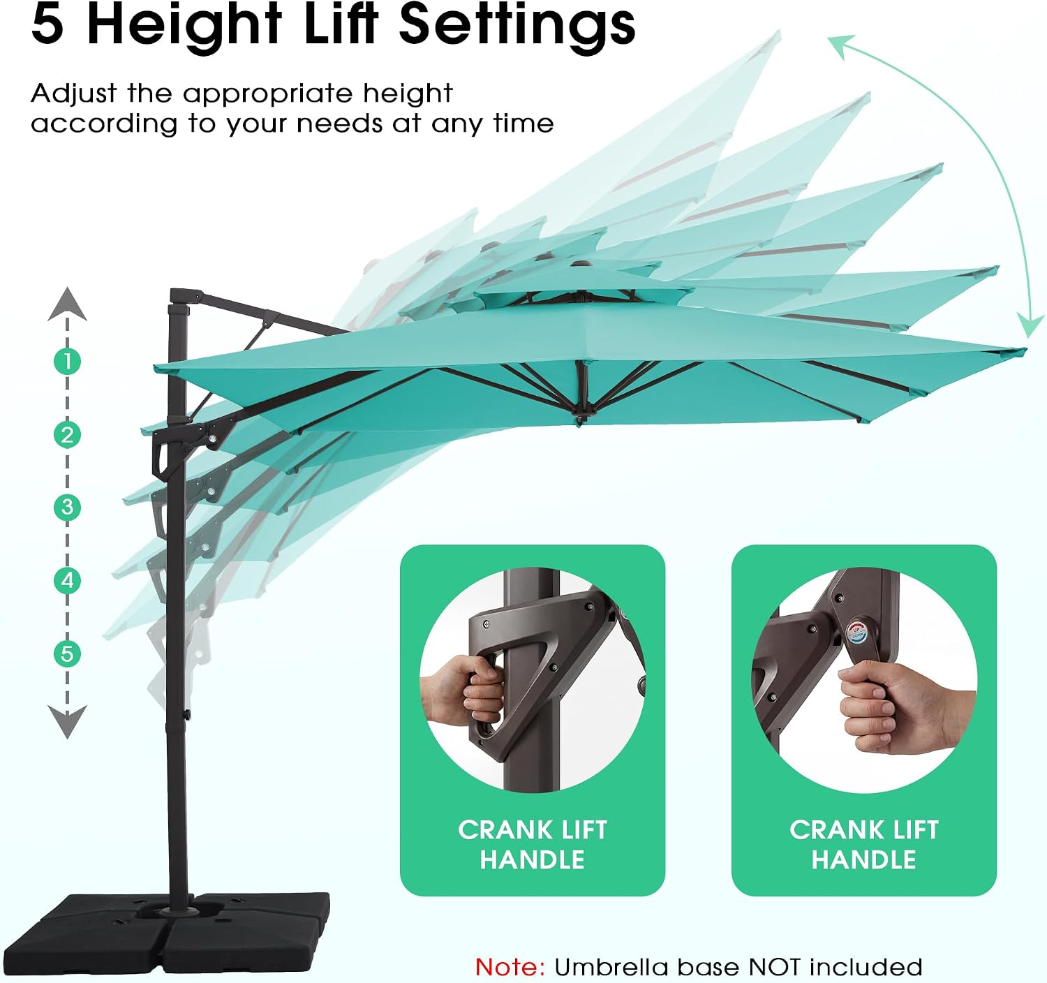 Detalle de JEAREY Cantilever Patio Umbrella 9x9 ft