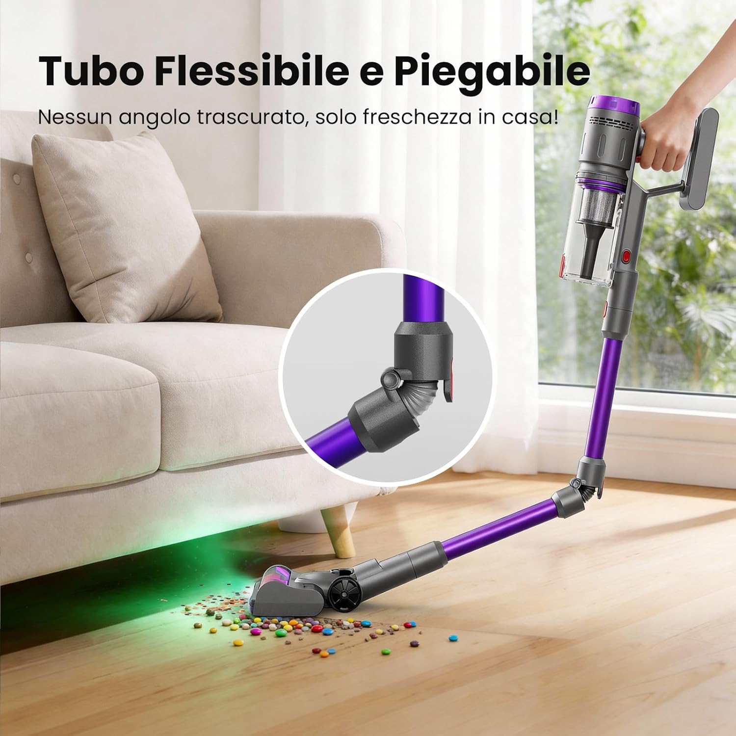 Thumbnail 3 de Circlio Aspirapolvere Senza Fili 600W/58kPa/75 Min NOVAX T80 Pure: potenza, flessibilità e igiene in casa