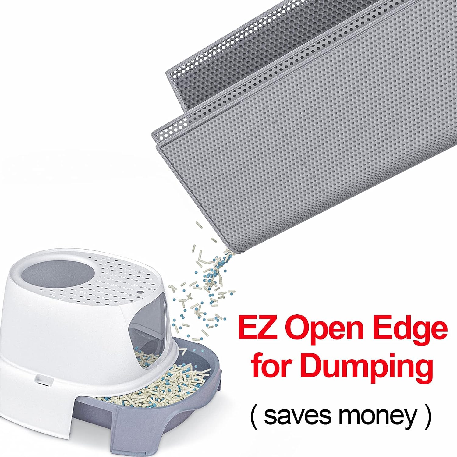 Thumbnail 3 de Waretary 36x30in /90 x 76 cm -Grey Cat Litter Mat, Double-Layer EVA