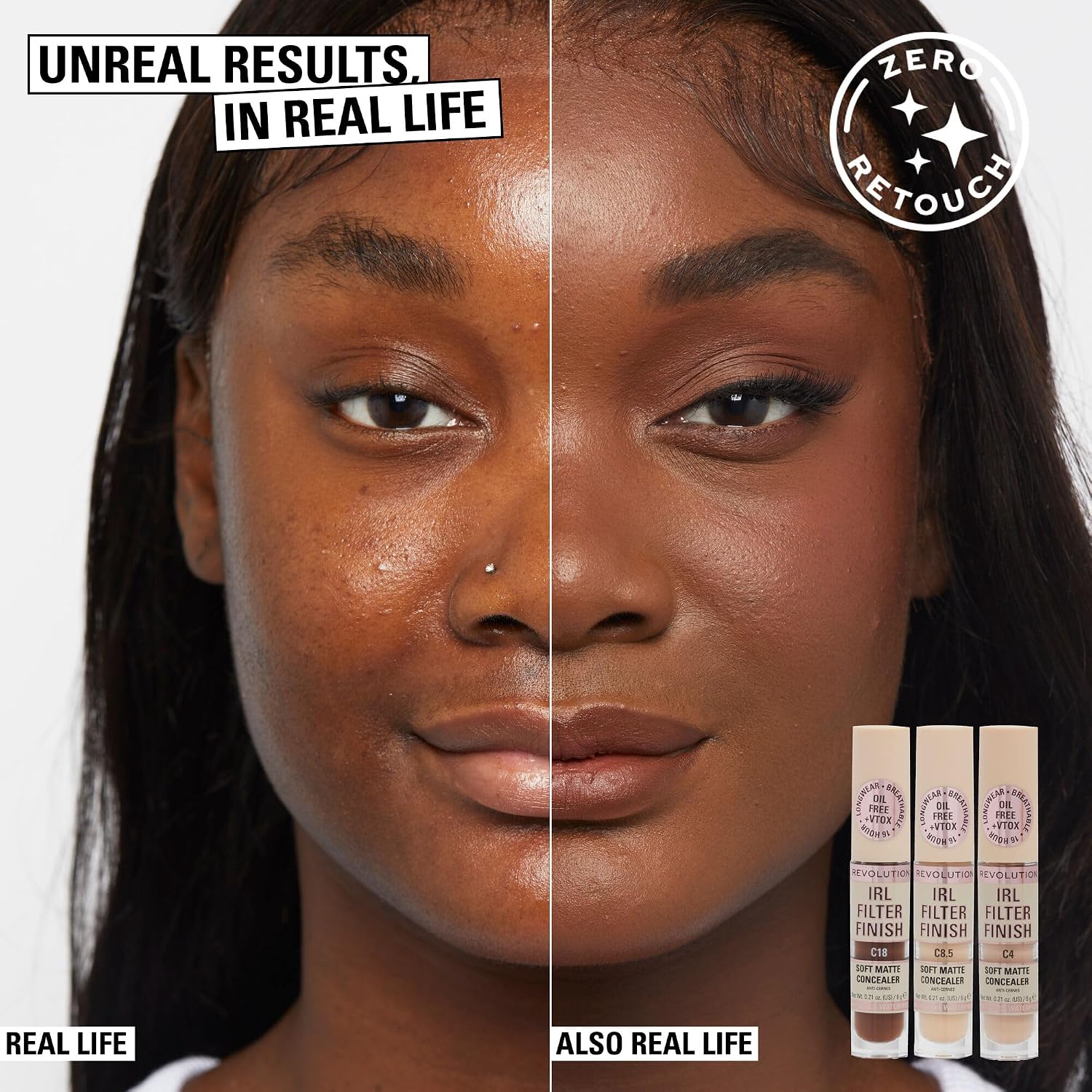 Detalle de Makeup Revolution IRL Filter Finish Concealer C10, flytande concealer med 6 g