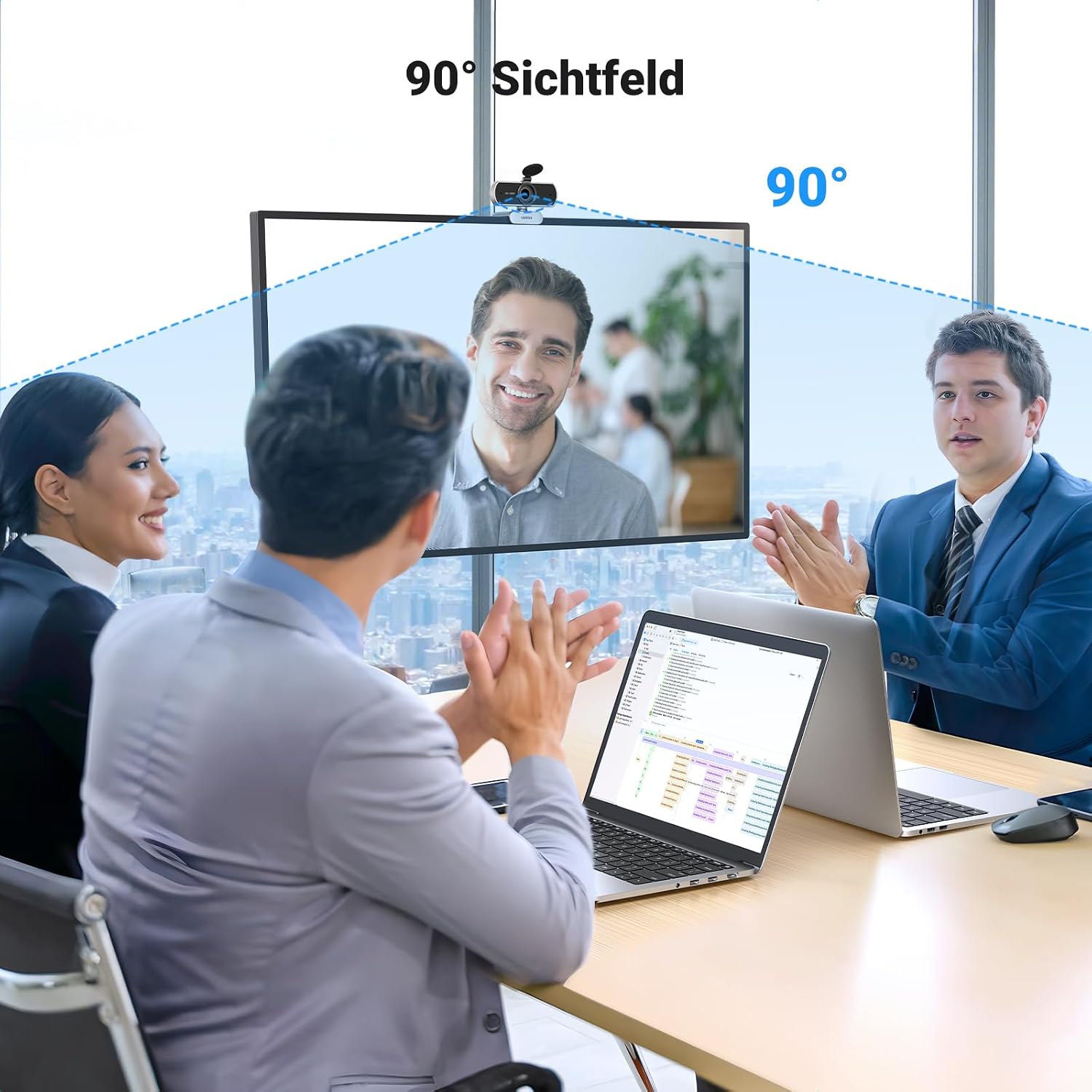 Detalle de UGREEN FineCam Lite 1080P Webcam (Full HD, 30 fps) mit Mikrofon für PC, automatische Lichtkorrektur