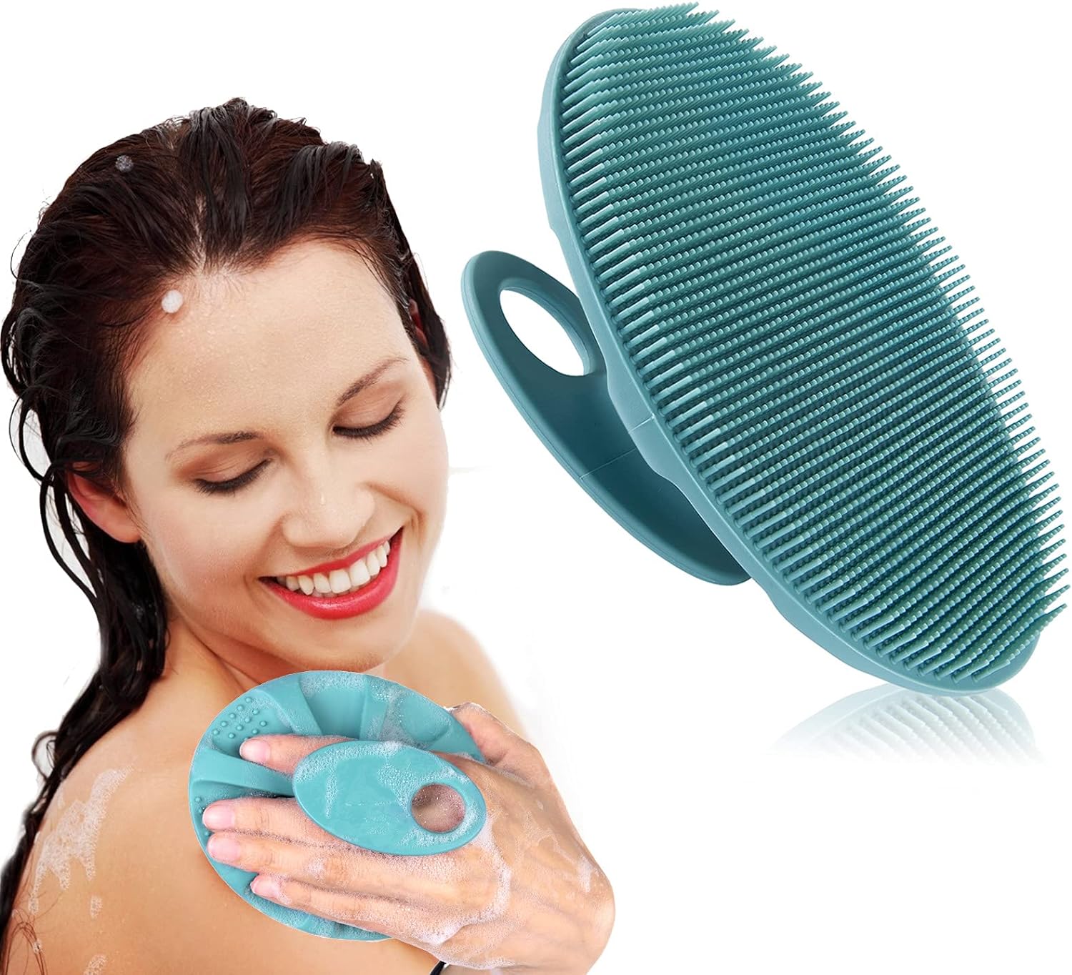 INNERNEED Soft Silicone Body Cleansing Brush Dark Green