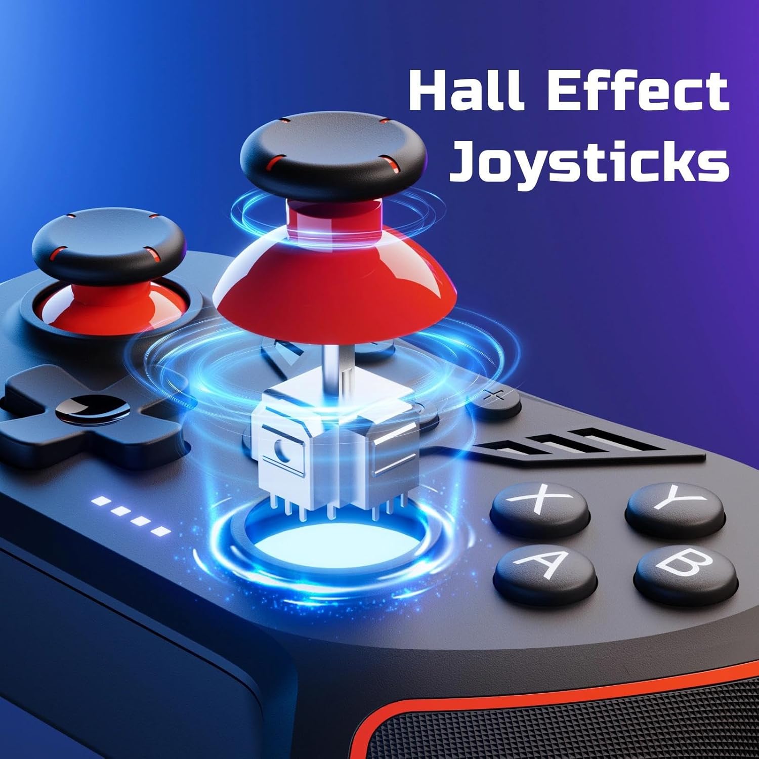 Detalle de RivalPlay Wireless Controller for PC with Hall Effect joysticks, 2.4G & wired 1000Hz, remappable buttons