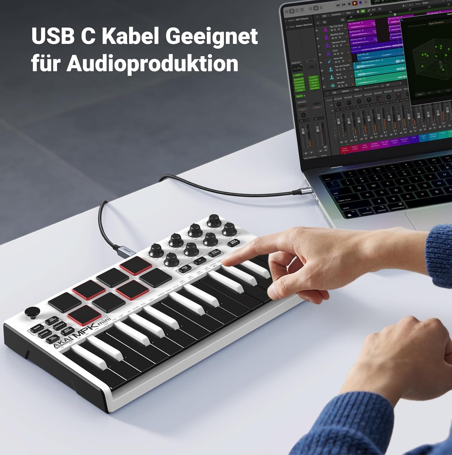 Thumbnail 4 de UGREEN USB-C Druckerkabel (USB-B auf USB-C) für Drucker, Scanner & MIDI-Tastatur – 2 m, silber