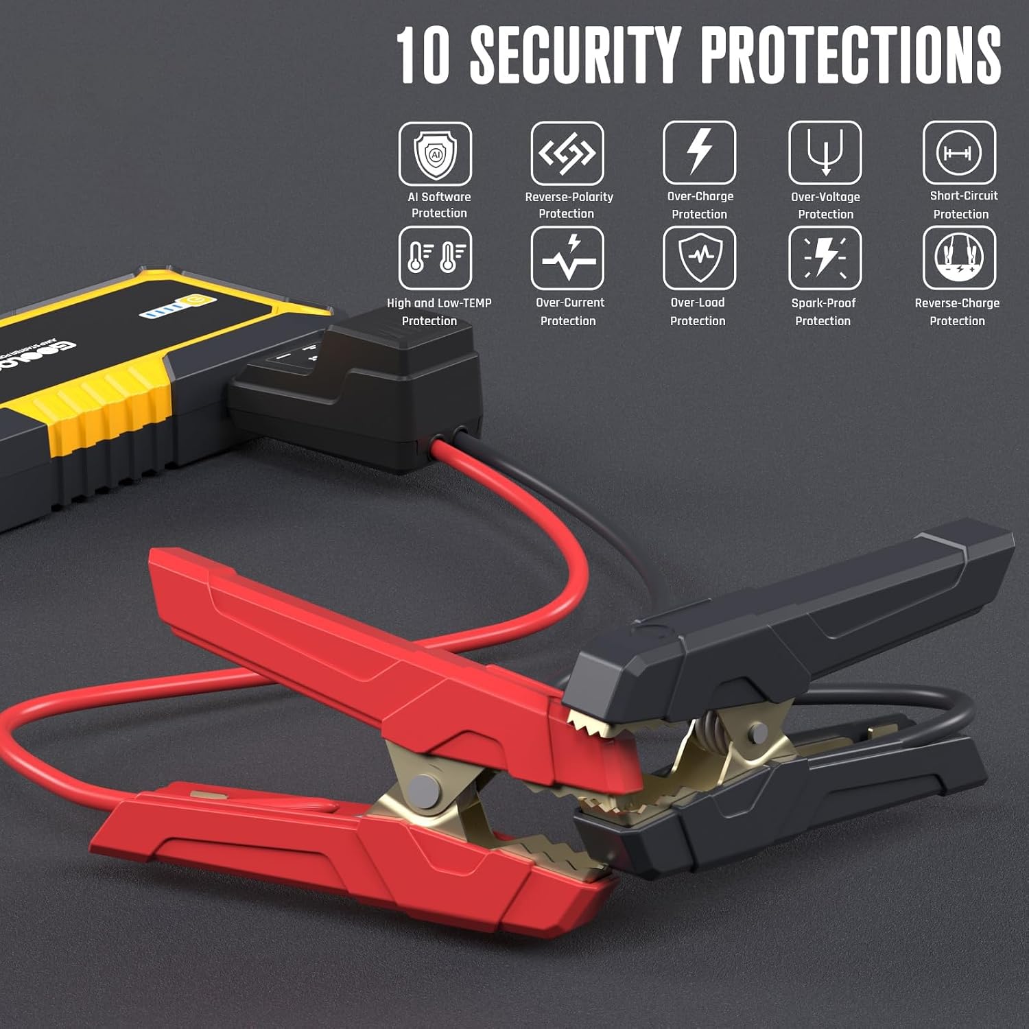 Detalle de GOOLOO Portable Lithium Jump Starter 4000A — 12V car booster pack