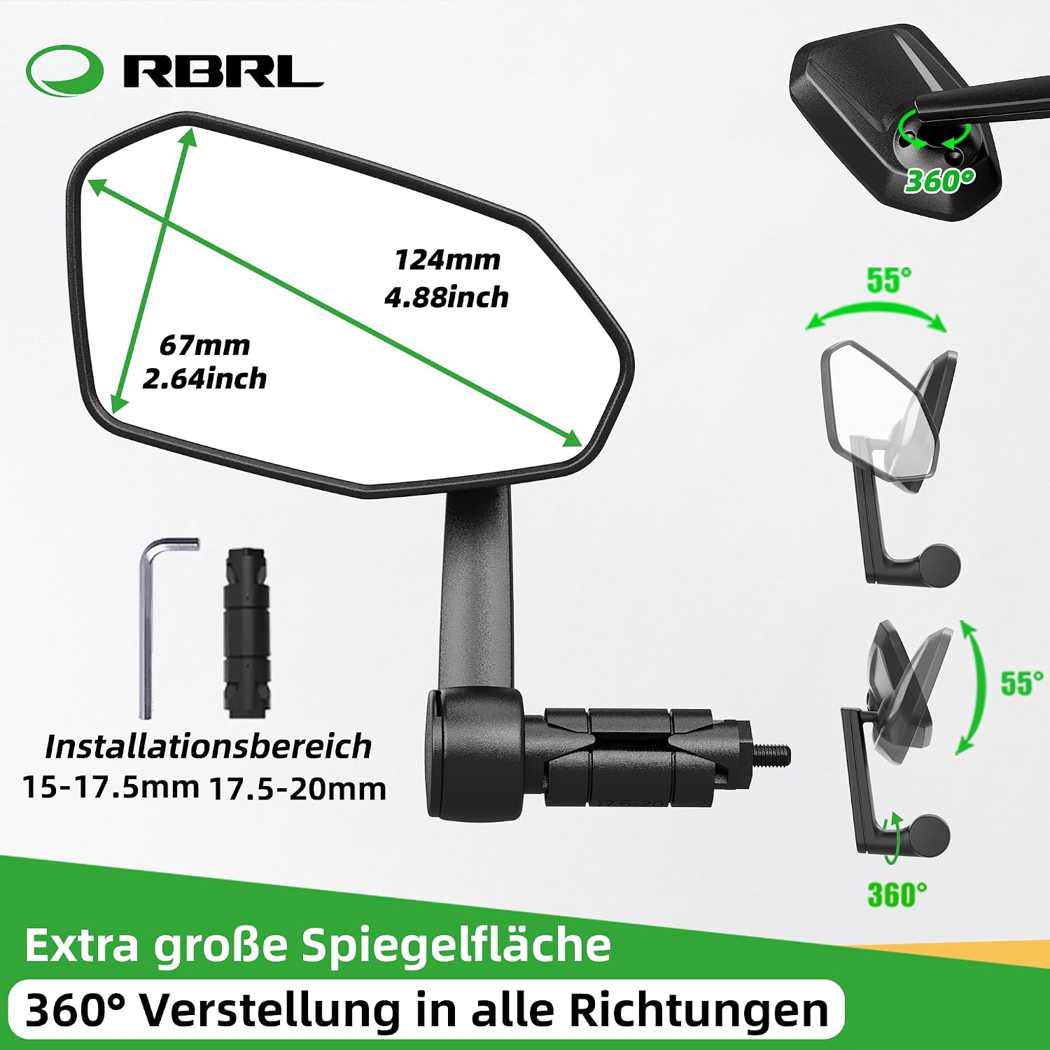 Thumbnail 5 de RBRL Fahrradspiegel 360° Verstellbar