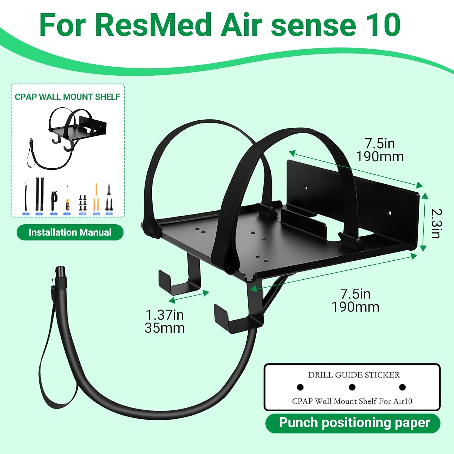 Thumbnail 1 de CPAP Wall-Mount Shelf for ResMed AirSense 10