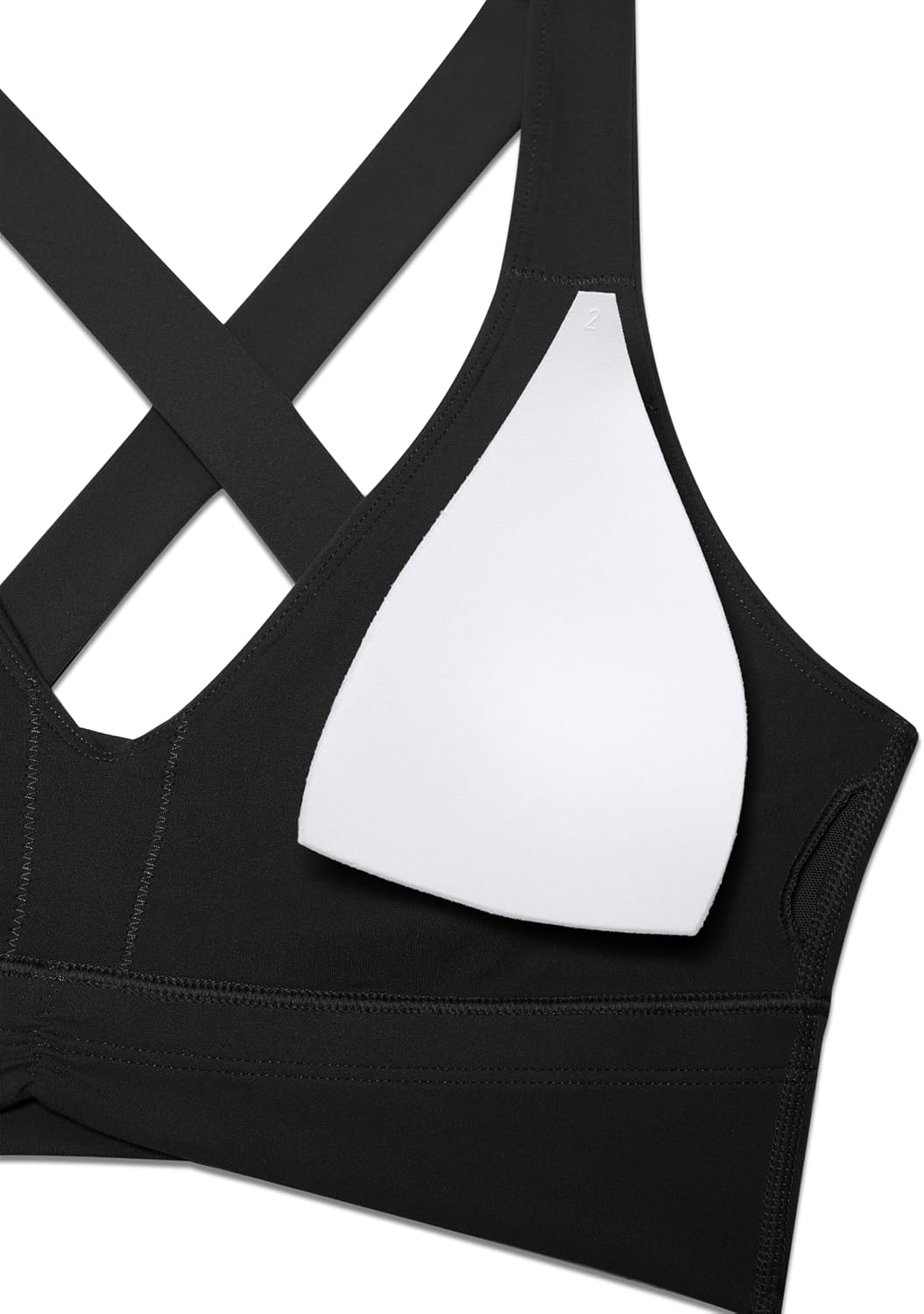 Detalle de Reggiseno sport donna CRZ YOGA Butterluxe con collo a V e incrocio sulla schiena