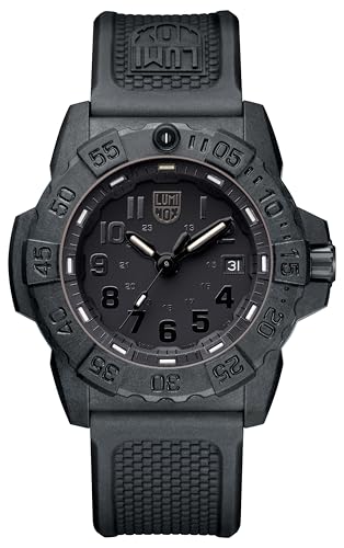 Detalle de Reloj Luminox Navy Seal Serie 3500 Sea: Caja Carbonox, Esfera Negra, 45 mm