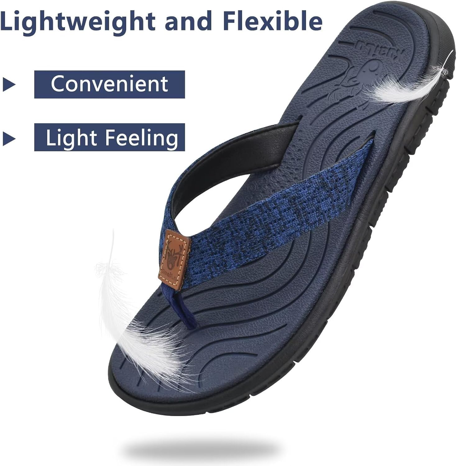 Thumbnail 2 de KuaiLu Damen Flip-Flops aus weichem Leder/Stoff – rutschfeste Badelatschen für Sommer, Strand & Yoga-Matten