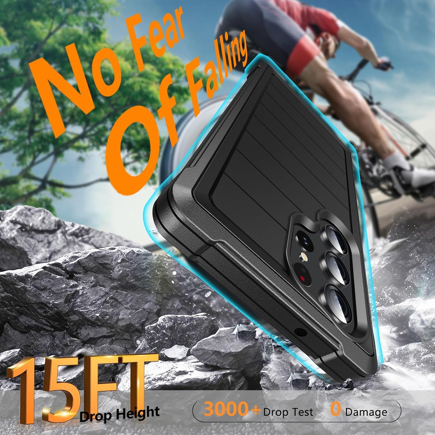 Thumbnail 2 de Hensinple S23 Ultra Case: Heavy-Duty 15FT Drop Protection for Galaxy S23 Ultra