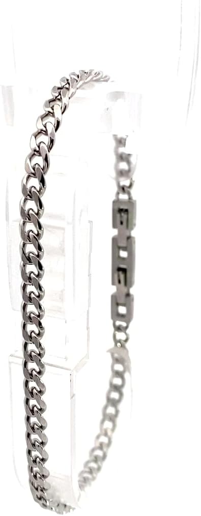 Detalle 2 de 10:10 Bracciale Uomo Catena Cubana Grumetta in Acciaio Inox con Finitura PVD