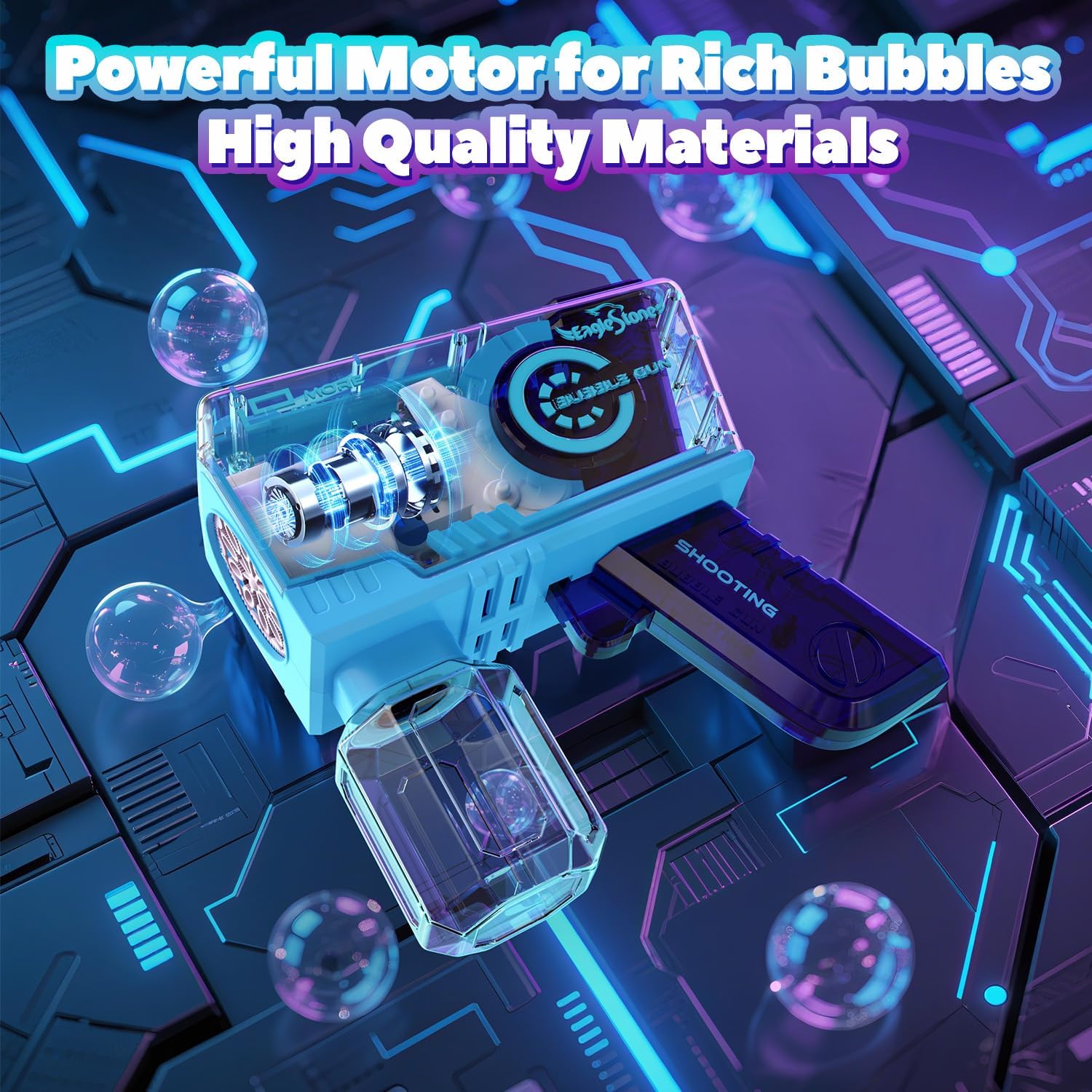 Thumbnail 5 de EagleStone Kids Bubble Gun 2 Pack with LED Lights and 10-Hole Blaster Wands