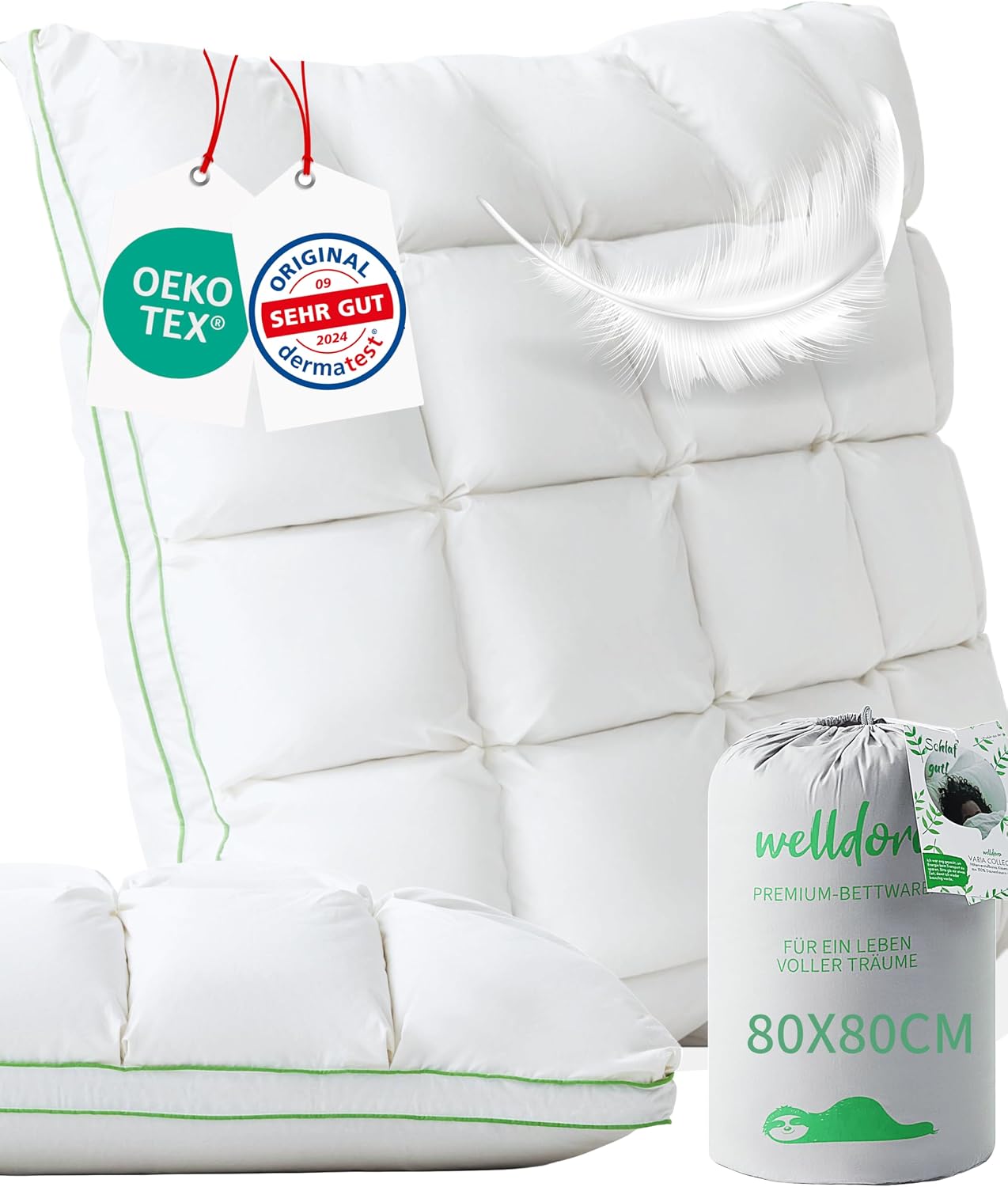 Detalle de Welldora Premium Kopfkissen 80x80