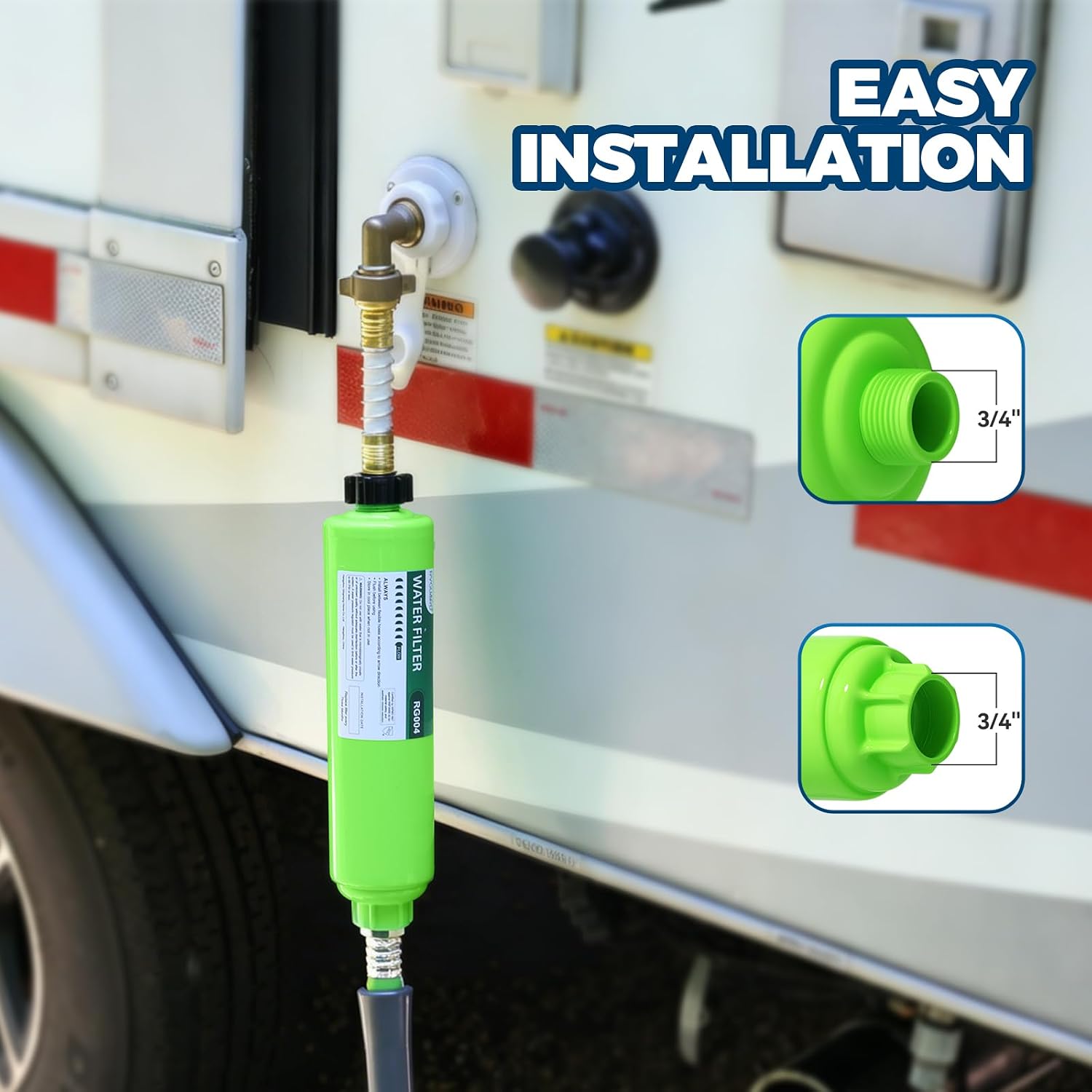 Detalle de RVGUARD Inline RV Water Filter: 4-Pack for Odor, Taste, Rust and Chlorine Reduction