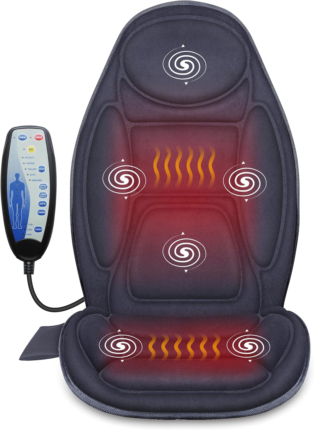 Detalle de Snailax back massager with heat, 6 motors