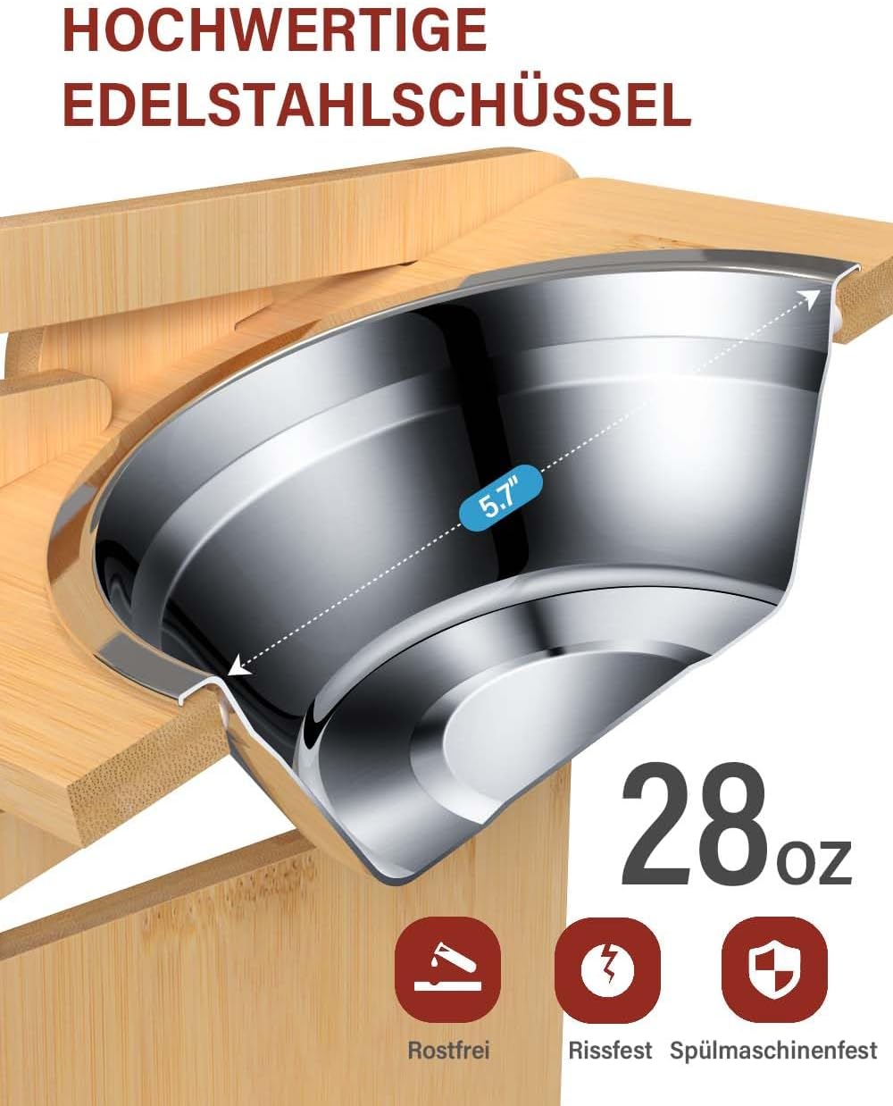 Thumbnail 5 de Vantic Hundenapf erhöht mit Ständer – Futterstation 2 Edelstahlnäpfe