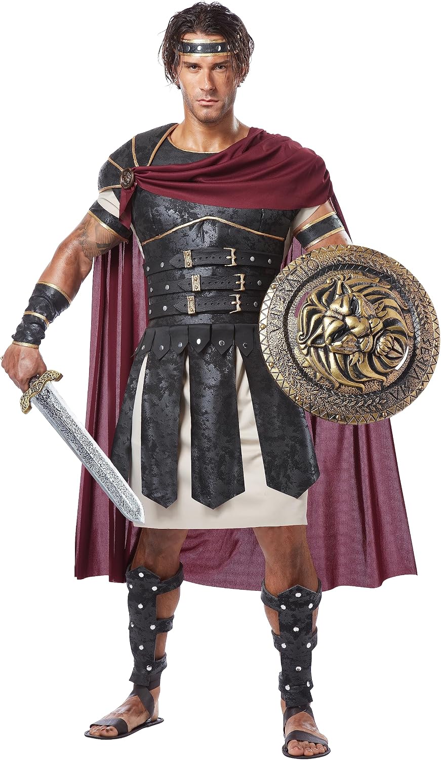 Detalle de California Costumes Men's Roman Gladiator Costume with Armor and Cape