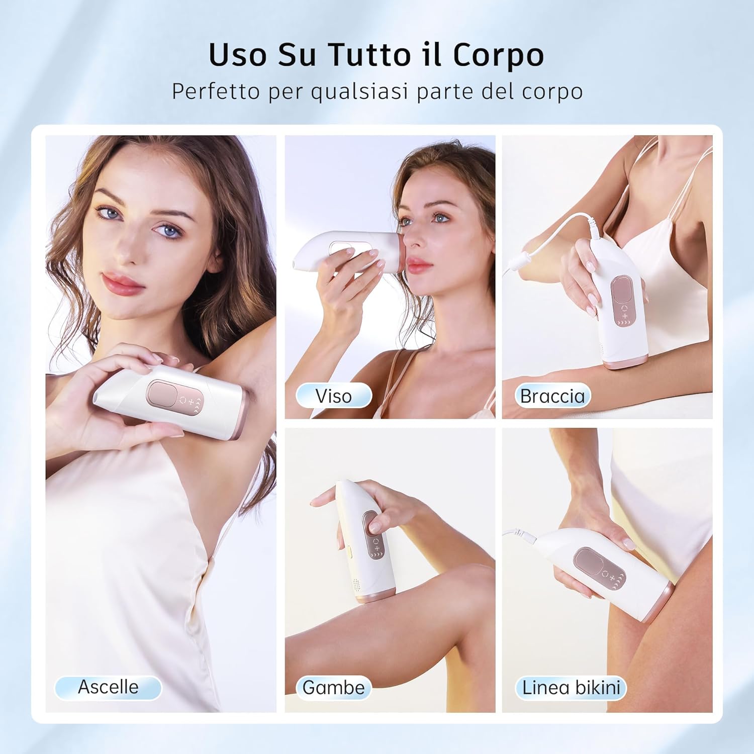 Thumbnail 5 de Beauris epilatore a luce pulsata con raffreddamento e 5 livelli di energia