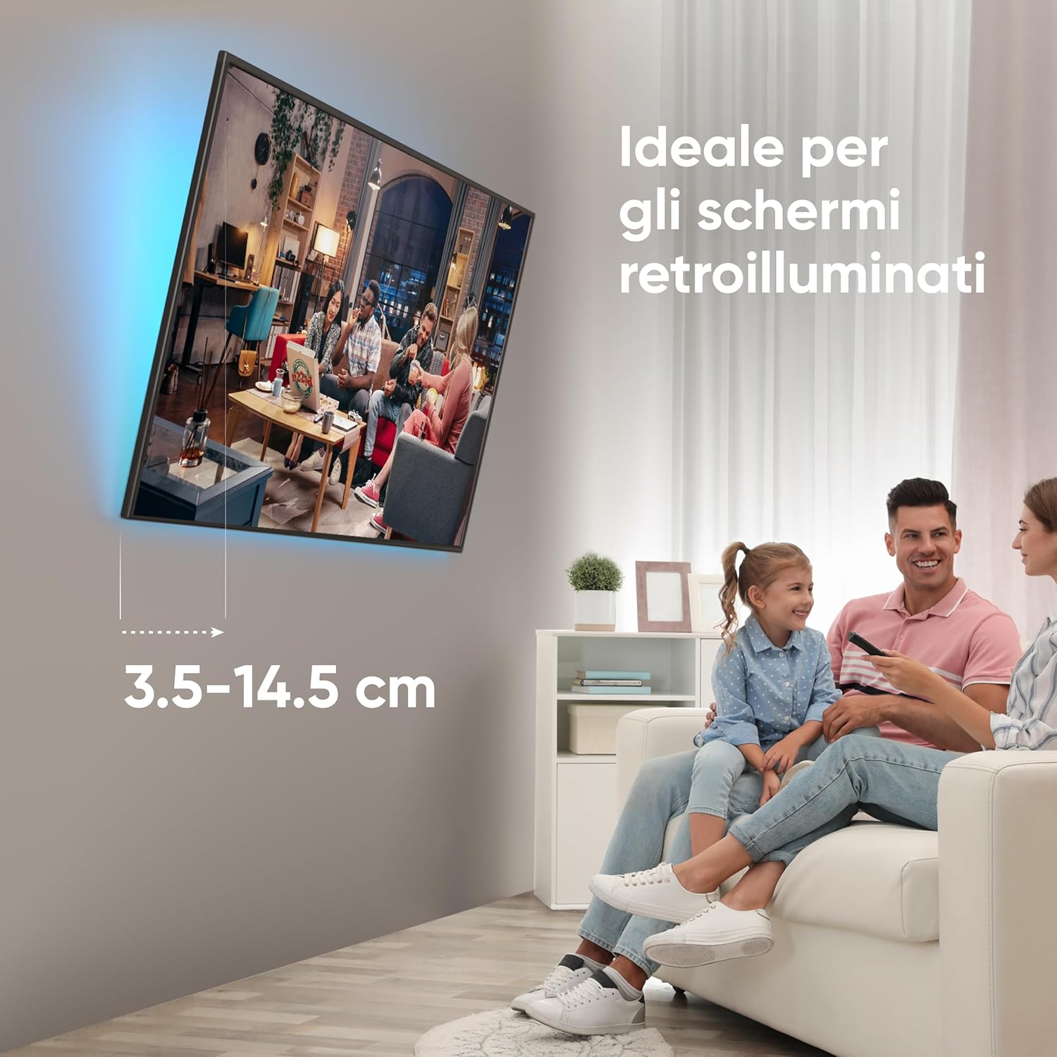 Thumbnail 4 de ONKRON TM6-B: braccio per TV a muro inclinabile 43–85" con VESA 75x75–600x400 mm