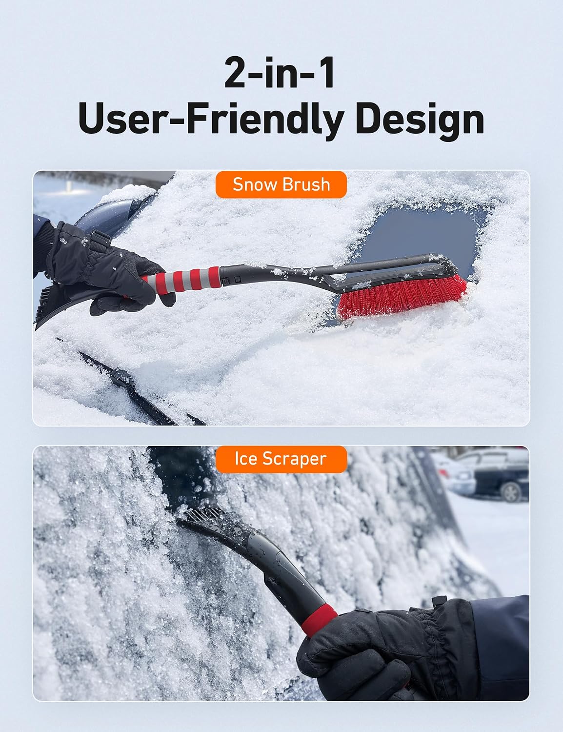 Detalle de AstroAI Snow Brush and Ice Scraper, 27-Inch