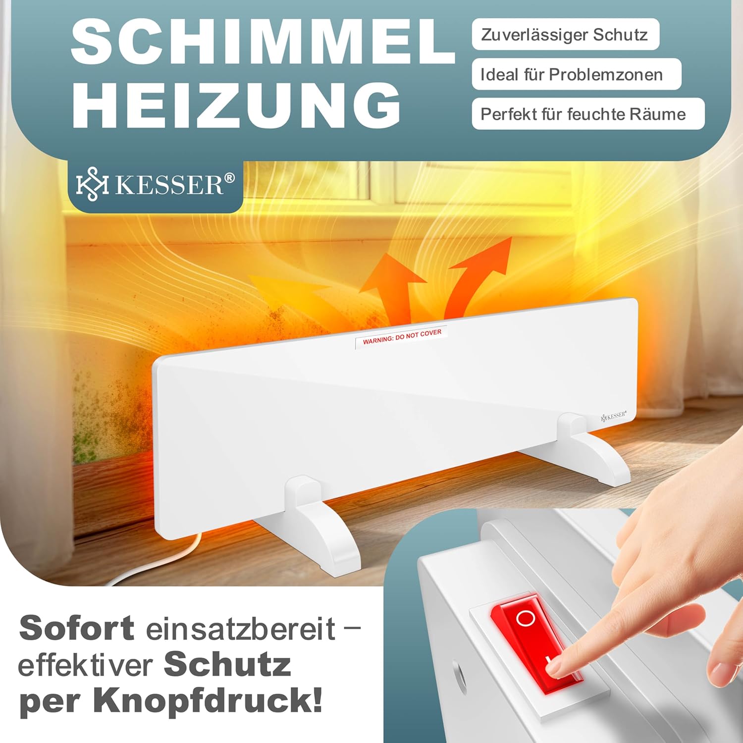 Thumbnail 2 de KESSER® Schimmel Infrarotheizung (Wand & Bad) 50 W – Schimmelfrei ohne Chemie, 2er-Set