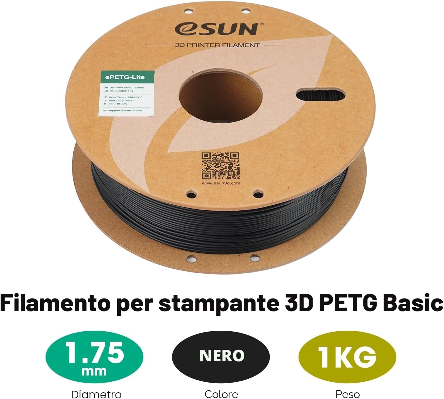 Detalle 2 de eSUN PETG 1,75 mm filamento 1 kg per stampante 3D