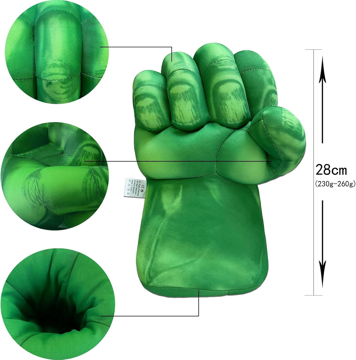 Detalle 2 de Guantes de Boxeo para Niños Gigantes Peluche Verde