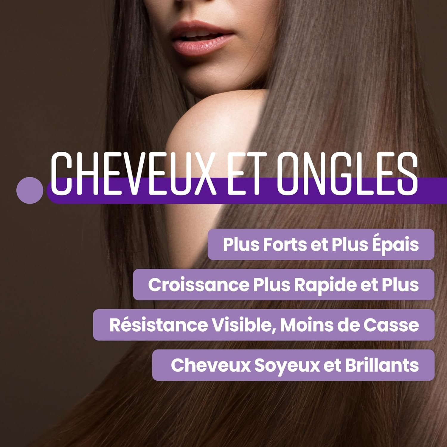 Detalle 2 de Biotine Cheveux Pousse Rapide 12 000 mcg Extra Fort – VitaBright, cure d’un an avec extrait de noix de coco