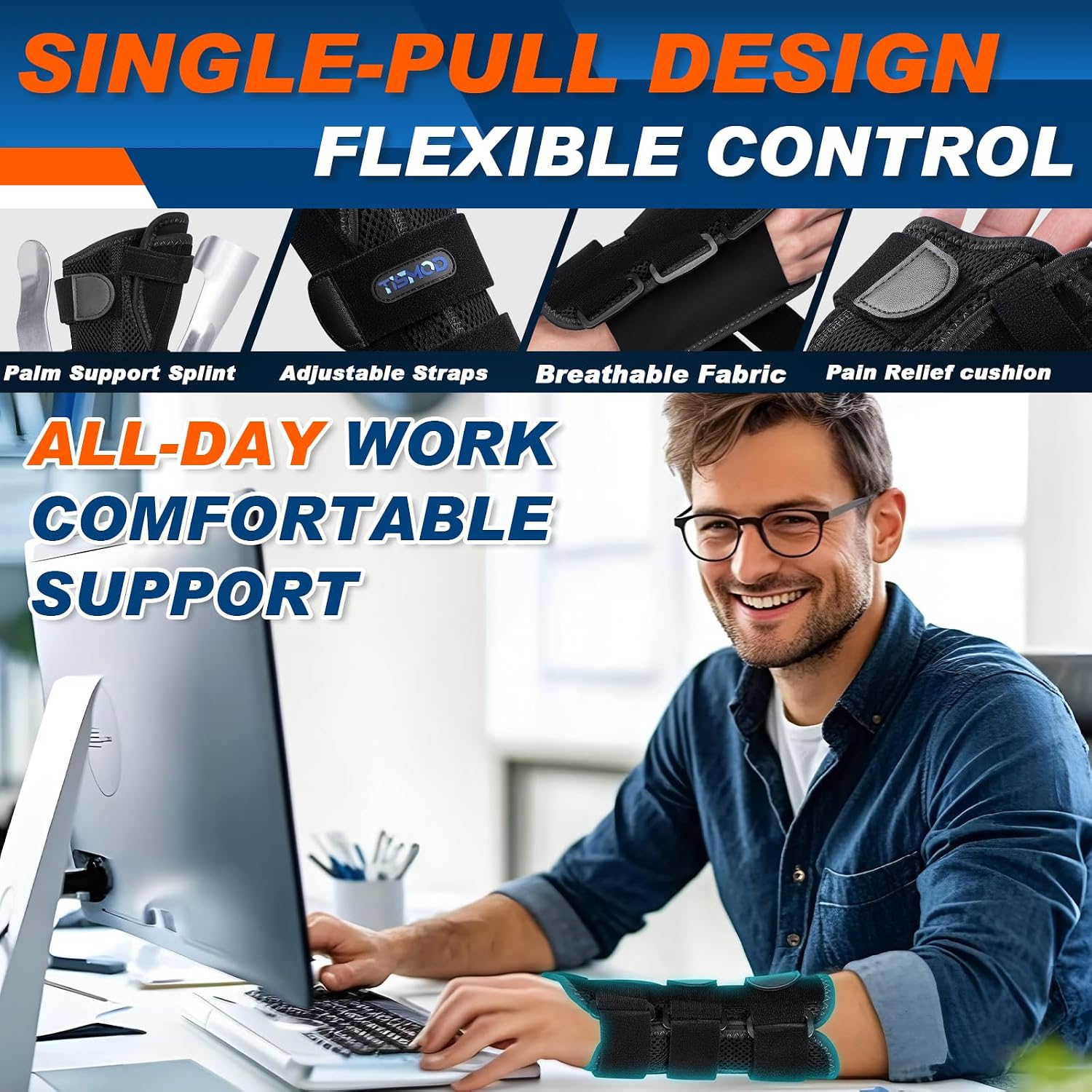 Thumbnail 3 de TISMOD WB01 Wrist and Thumb Brace, Right-Hand, Adjustable Support