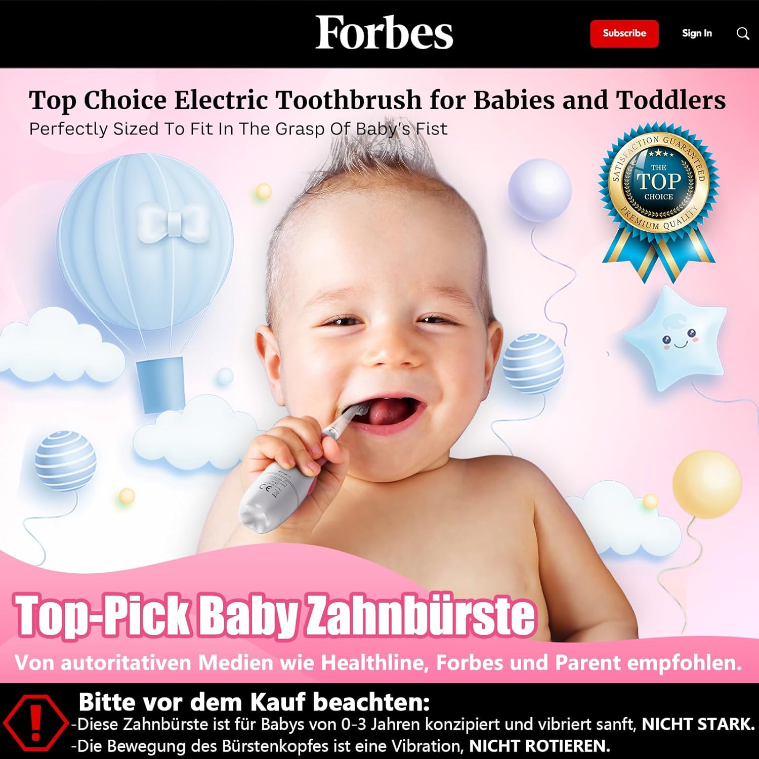 Detalle 2 de Dada-Tech Babyzahnbürste Rosa Pinguin