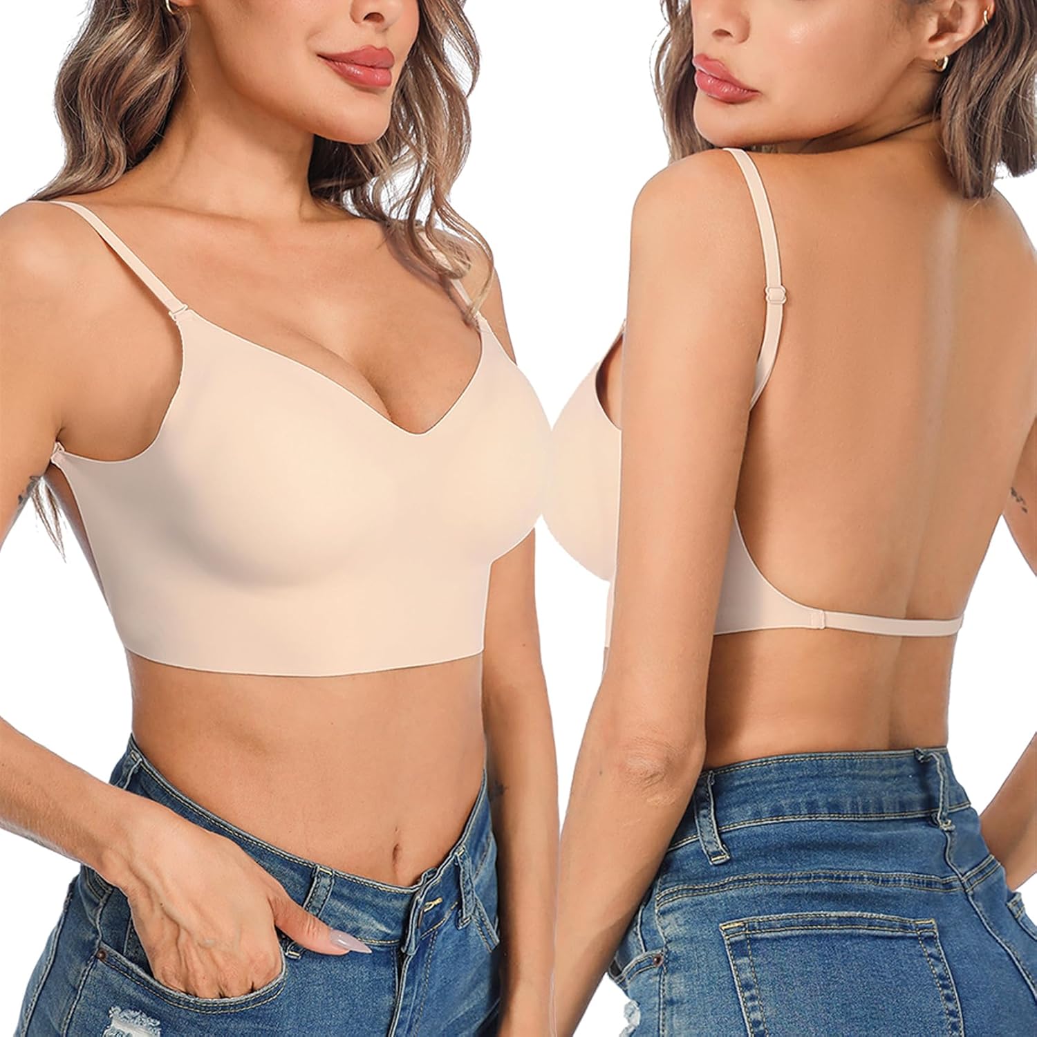 Detalle de Crewhpo Sujetador básico para mujer sin aros