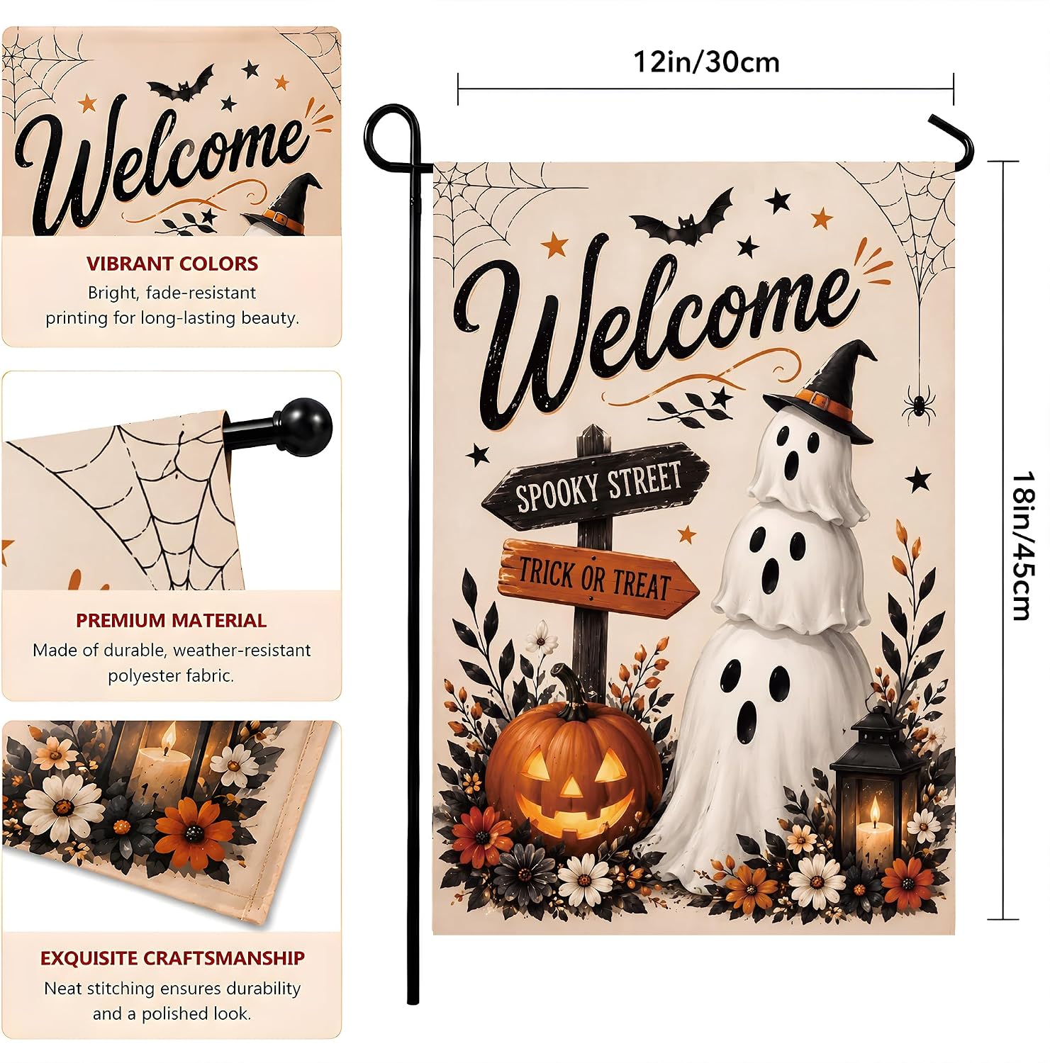 Detalle 2 de Halloween Garden Flag, Spun Polyester