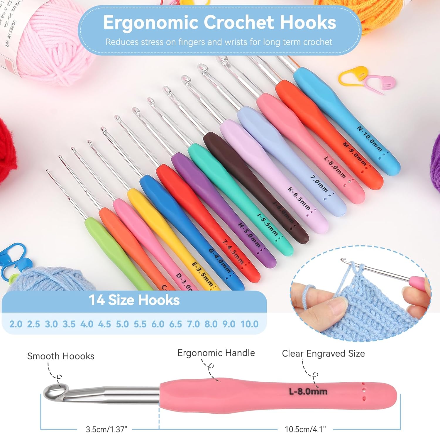 Thumbnail 2 de Reessy Crochet Kit for Beginners with 15×25g yarn
