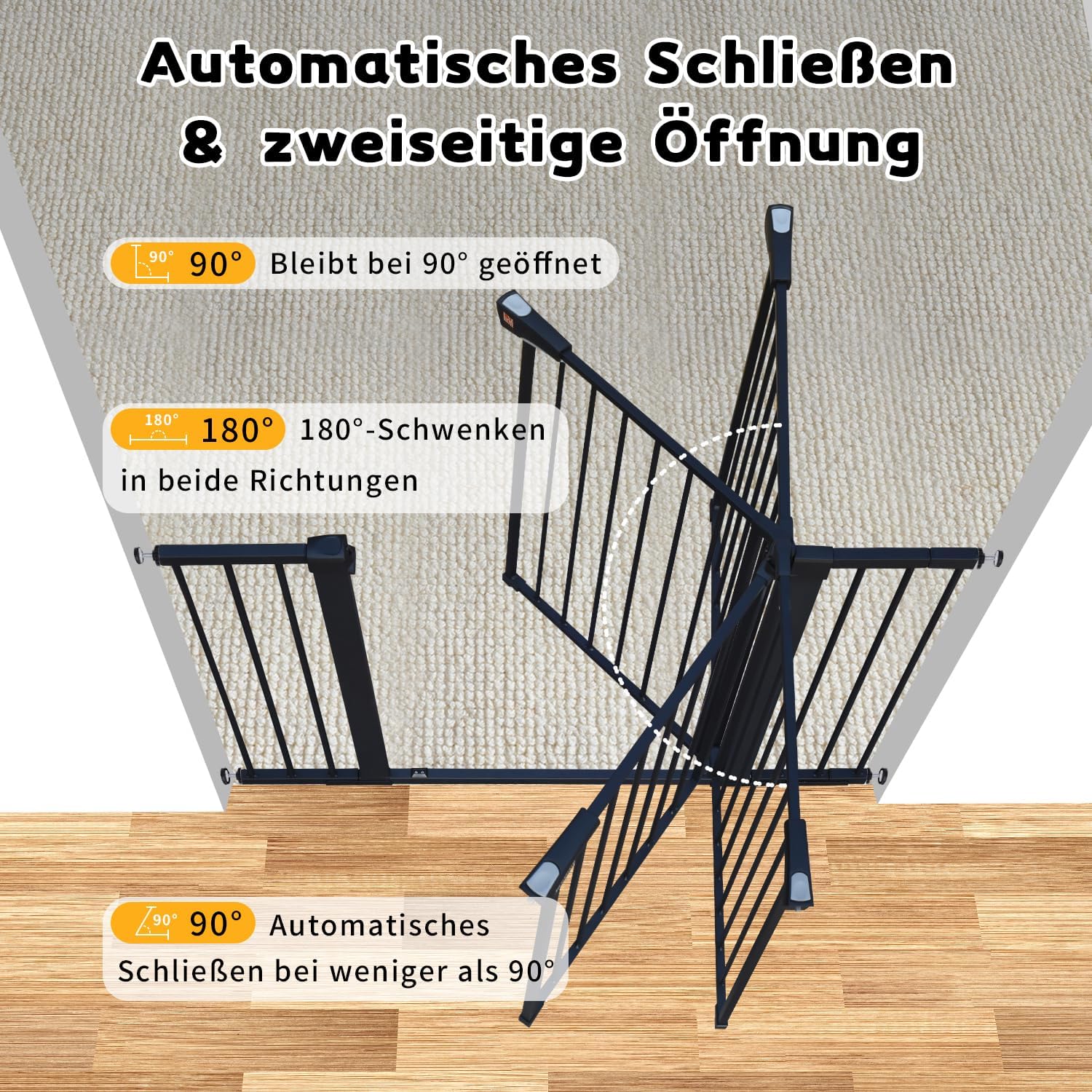 Thumbnail 5 de LAOYE Treppenschutzgitter Extra Hoch 92 cm