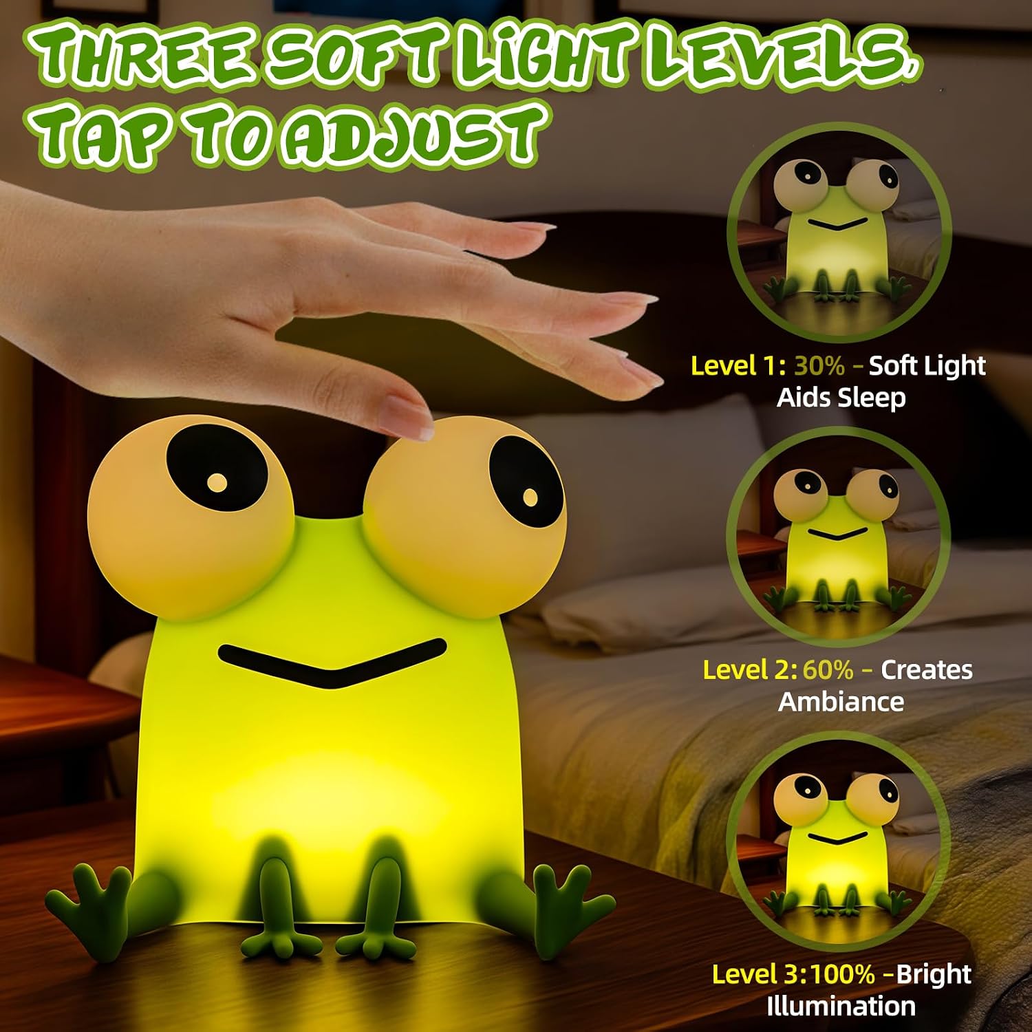 Detalle de OCCOUMR Frosch Nachtlicht LED mit 1200 mAh