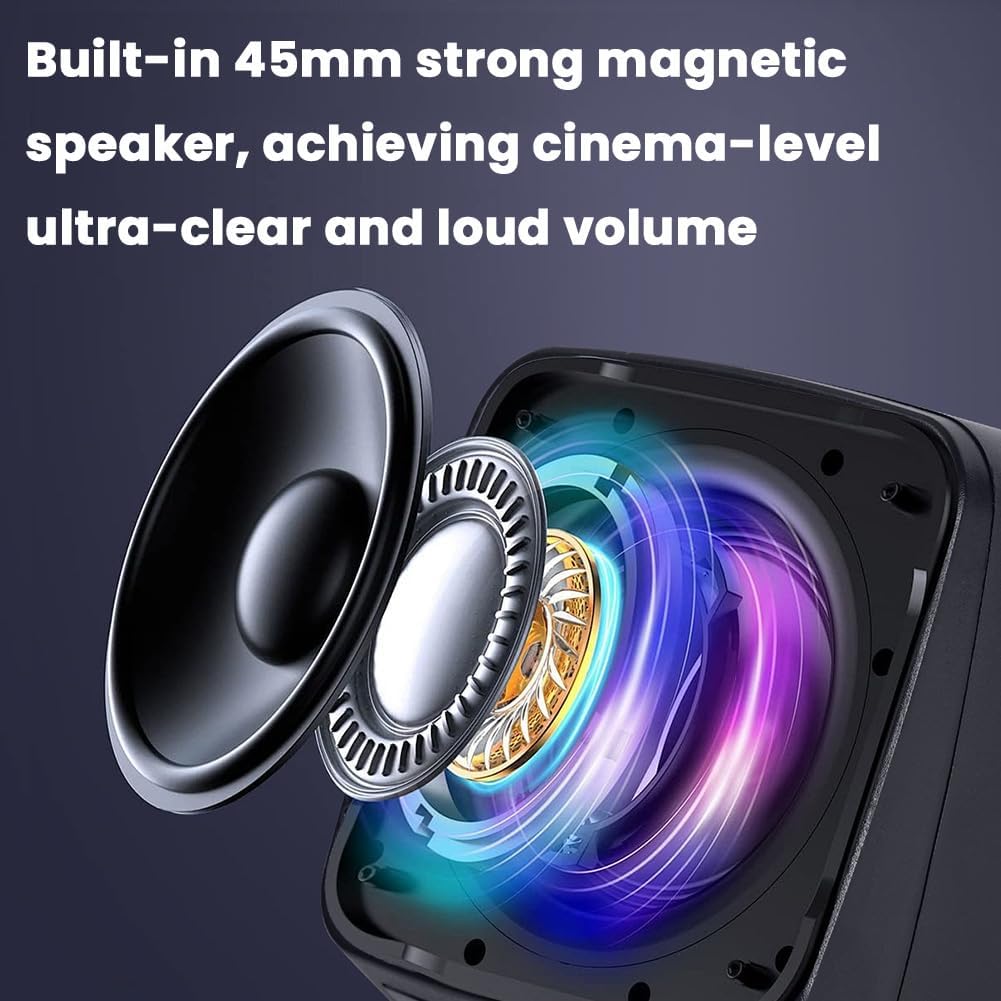 Detalle de Vicloon USB-powered 2.0 PC Speakers with RGB Lighting – Compact 3W x 2 Stereo System