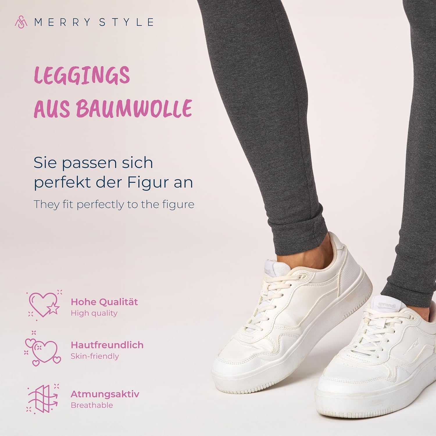 Detalle 2 de Merry Style MS10-198 lange dameslegging, hoge taille en 2 stuks