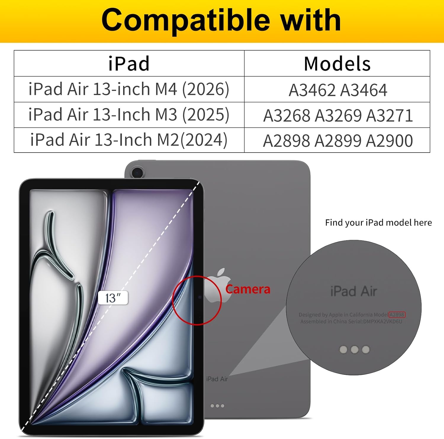 Thumbnail 1 de GOZOPO 9H Tempered Glass Screen Protector for iPad Air 13 inch (2026/2025/2024) – 2 Pack