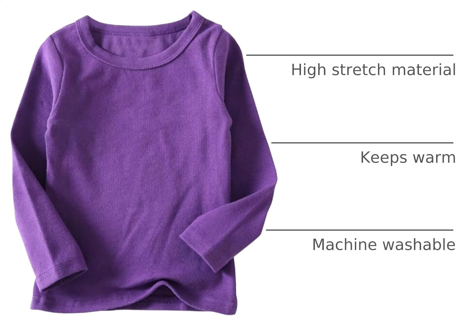 Detalle 2 de Niyage Toddler Long-Sleeve Crewneck Tee, 280 GSM Brushed Cotton Blend