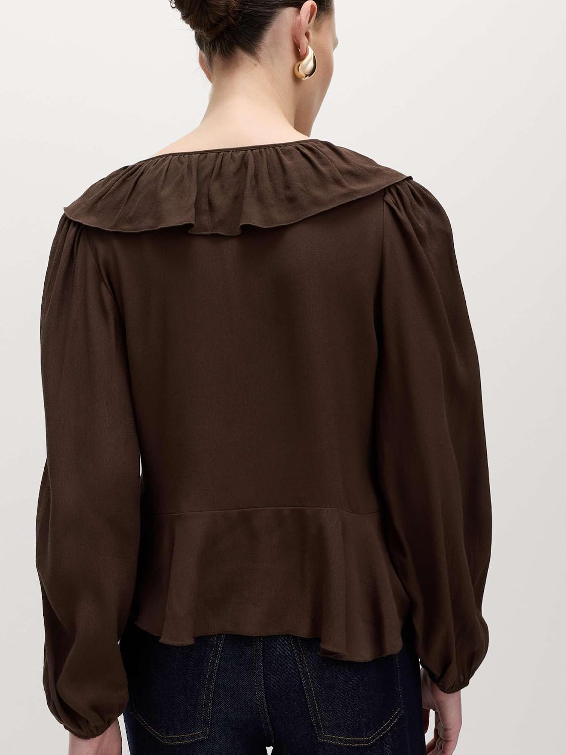 Thumbnail 3 de Marks & Spencer B0H6RP321M damesblouse met ruches, V-hals en normale pasvorm