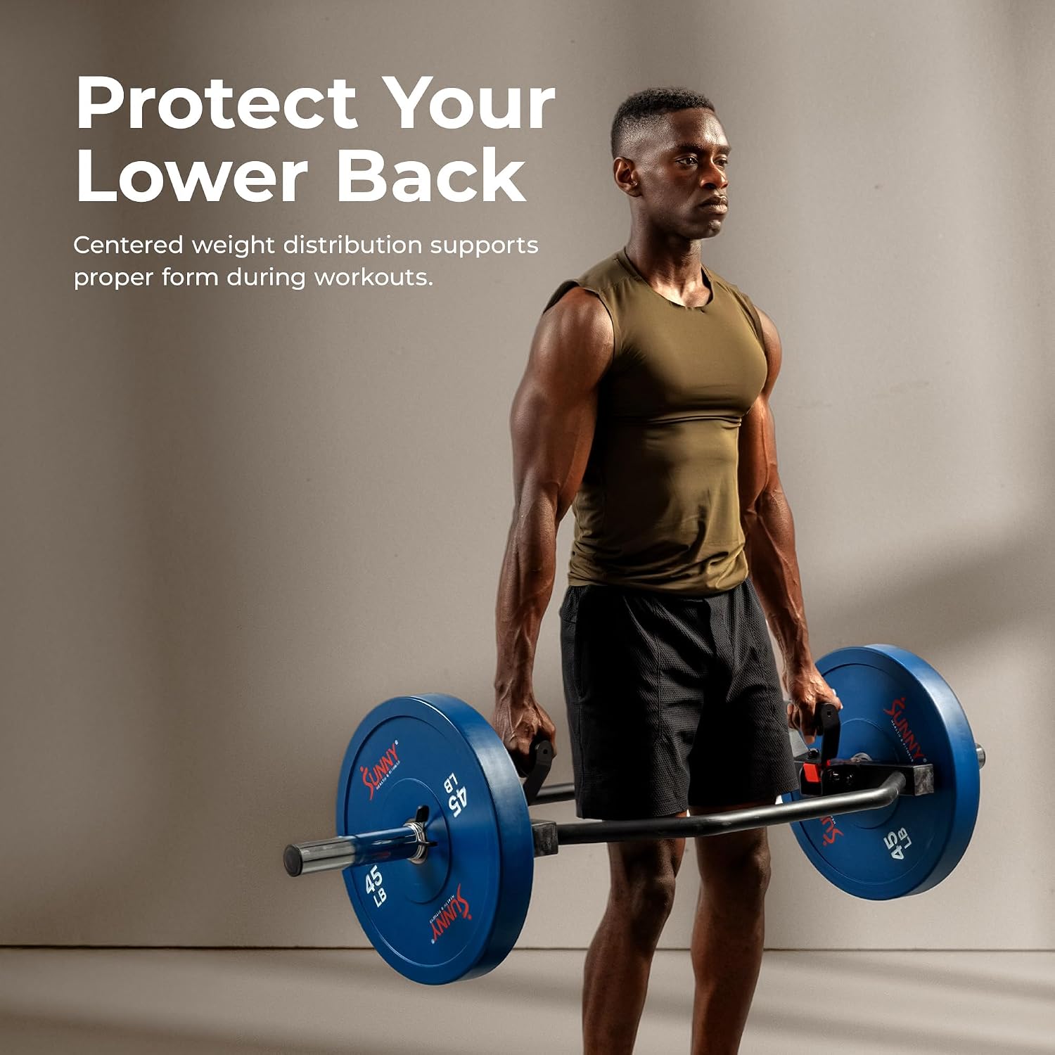 Detalle 2 de Sunny Health & Fitness Olympic Hex Bar ⚙