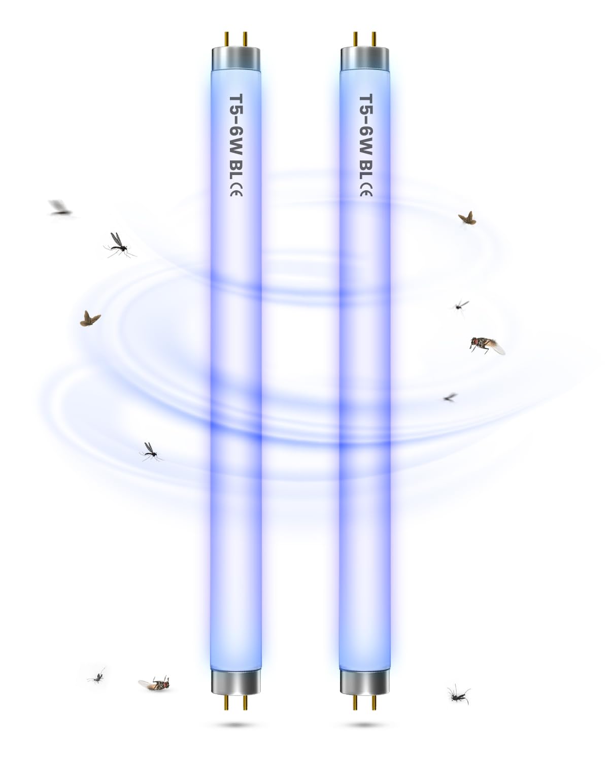 Detalle de BrightArk T5-6W-BL ersättningslampor till insektsdödare, 6 W, 365 nm, 2-pack