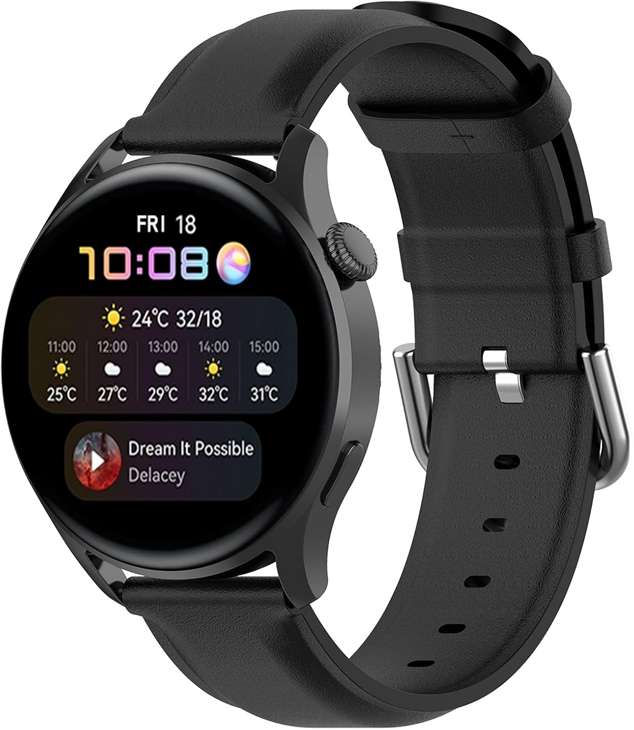 Detalle de LOKEKE 22mm Leather Replacement Band for Huawei Watch 3/3 Pro and GT2 Pro