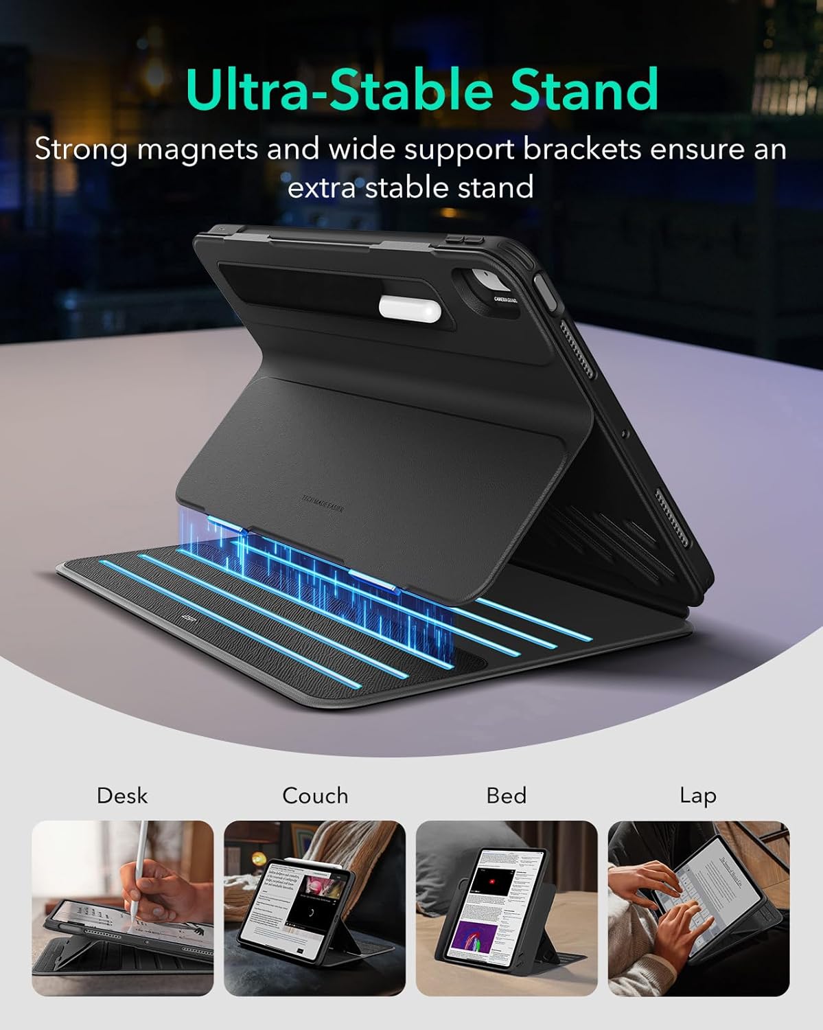 Thumbnail 3 de ESR iPad Air 11 Inch Case for M4/M3/M2 (2026/2025/2024) & Air 5th/4th Gen – Removable Magnetic Cover & 9-Angle Stand