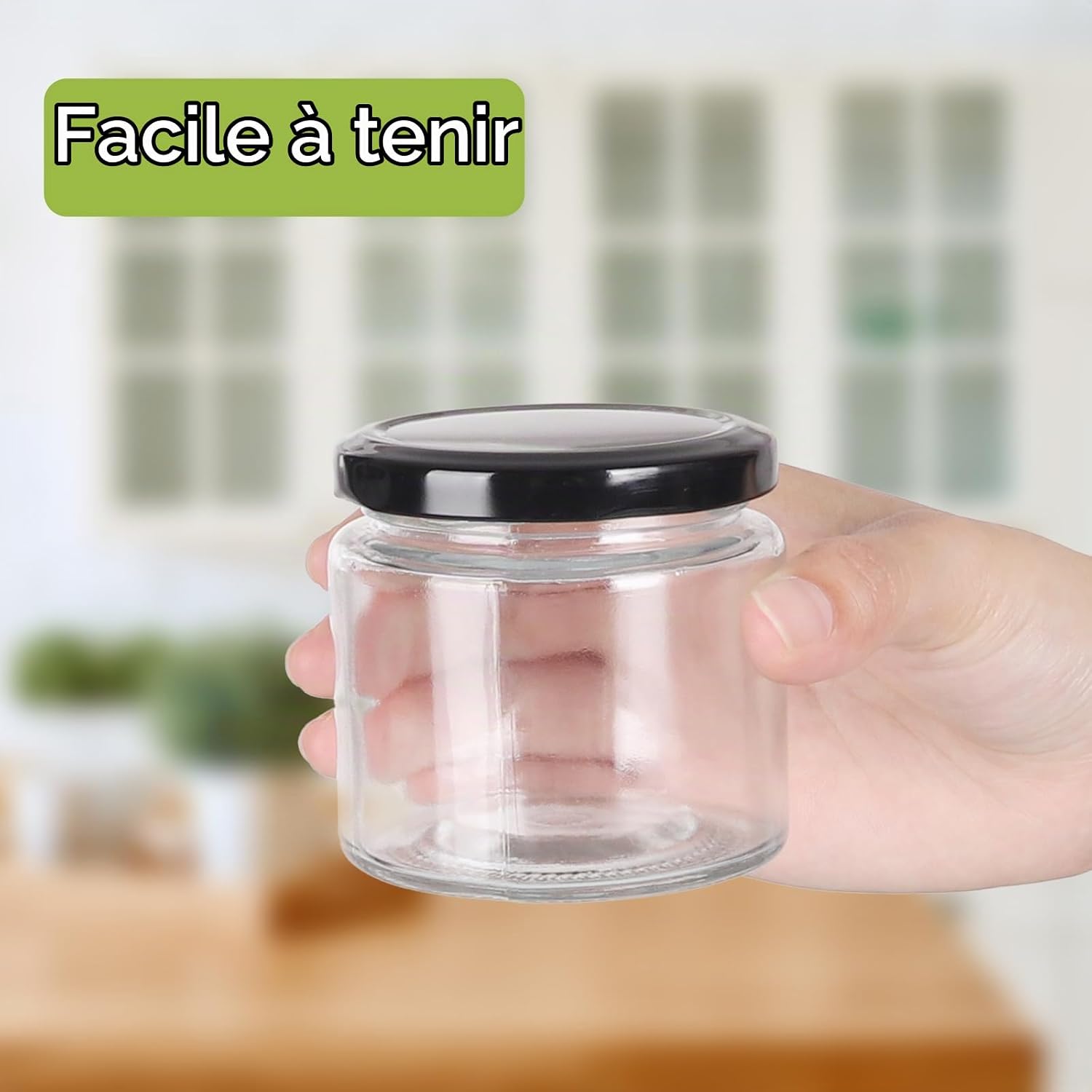 Detalle de YBCPACK 150ml jampotten, set van 24 glazen potjes met schroefdeksel