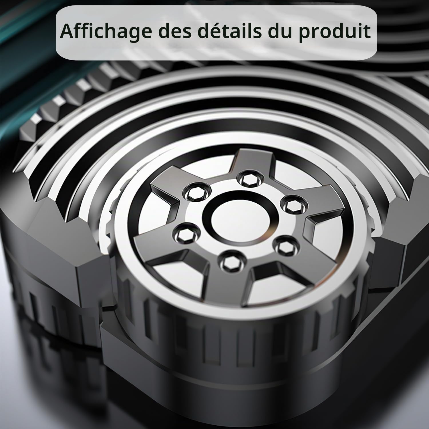Thumbnail 6 de 7JI metalen fidget slider, zwart met magnetische rails en voelbare textuur