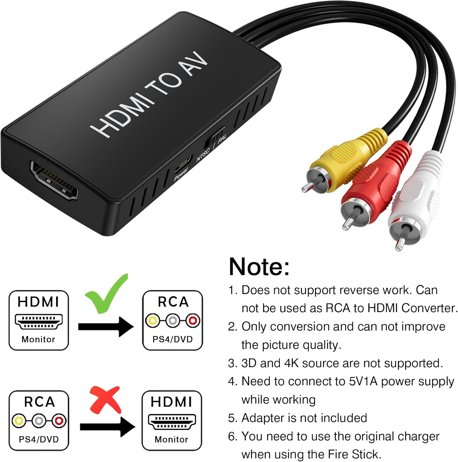 Thumbnail 4 de HDMI to RCA Converter 1080p AV Adapter 📺