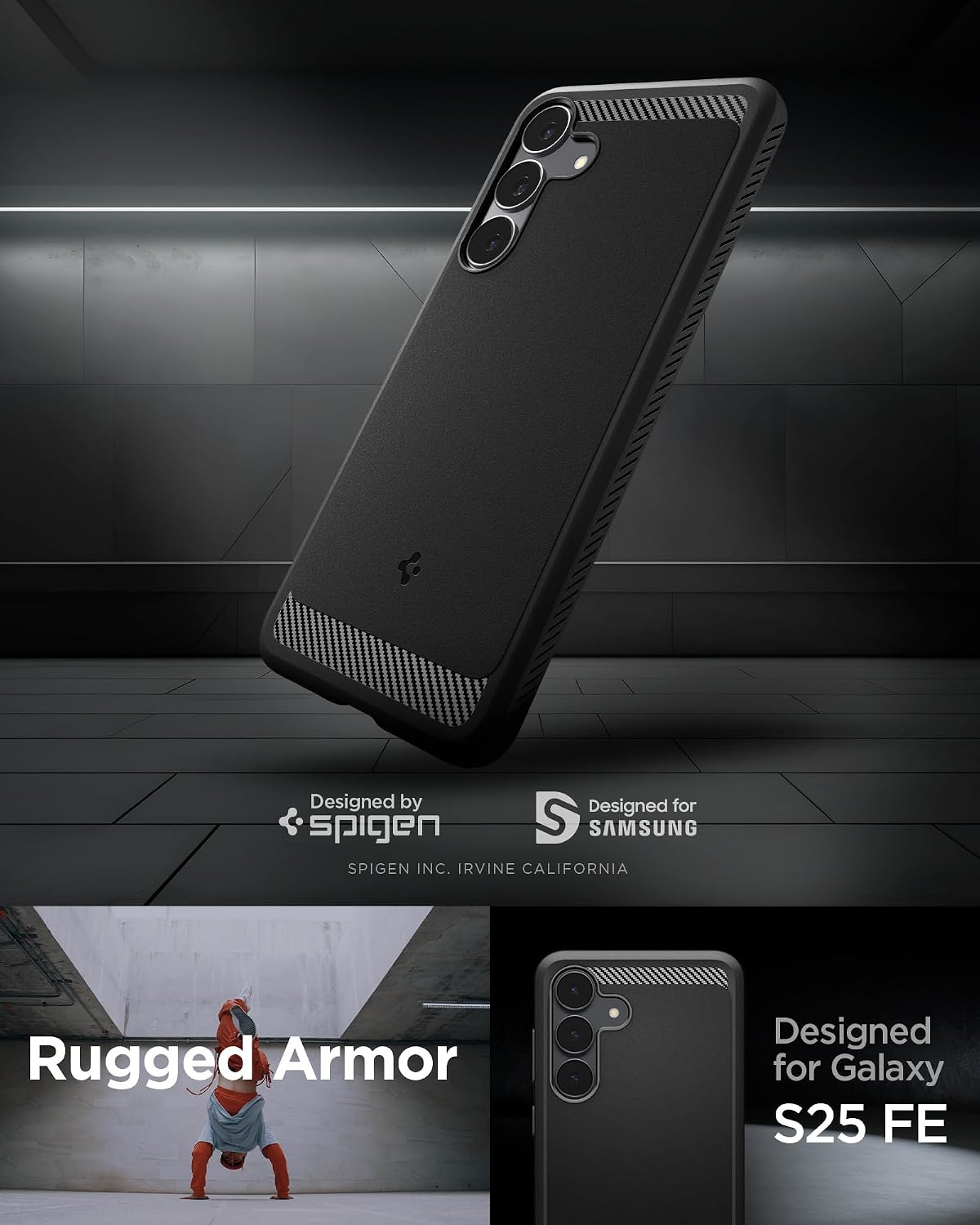 Thumbnail 1 de Spigen Rugged Armor compatibile con Galaxy S25 FE – Cover Rugged Armor in nero opaco